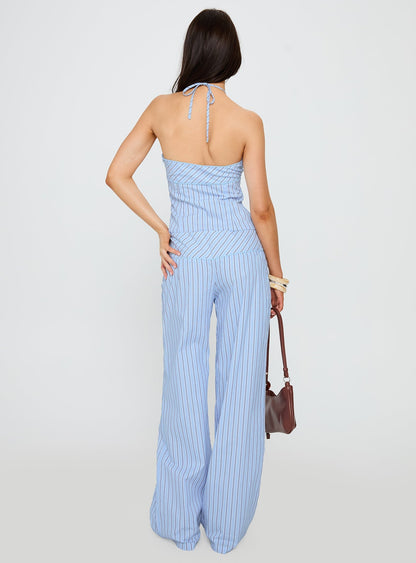 Sofea Mid Rise Pant Blue Stripe