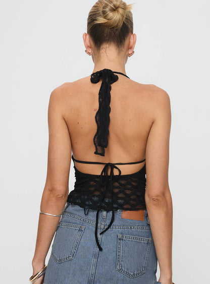 Only Angel Halter Top Black
