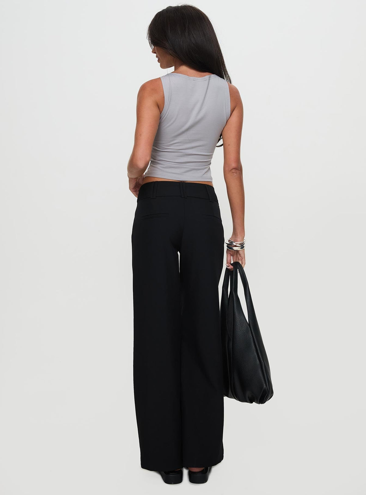 Two Lovers Low Rise Pants Black Petite