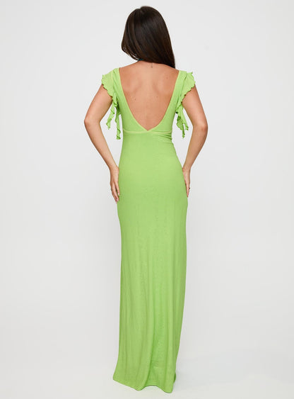 Soleila Maxi Dress Green Tonal