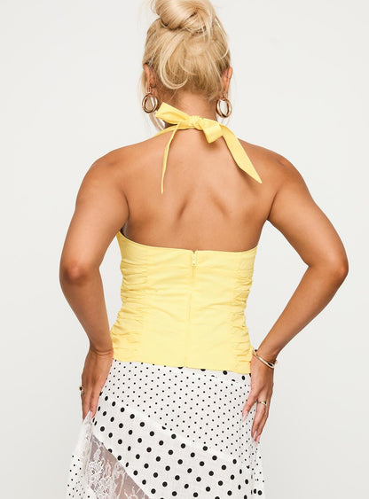 Kendelle Halter Top Lemon