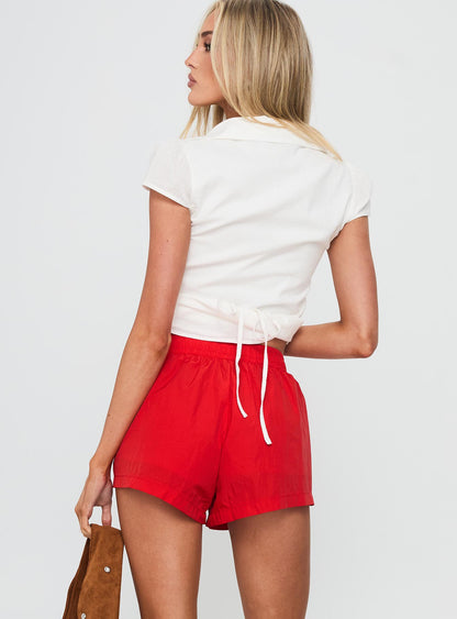 Borderline Track Short Red / White