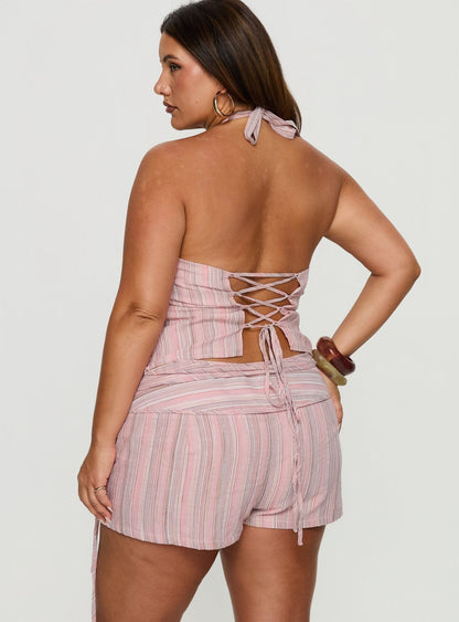Electric Night Shorts Pink Stripe Curve