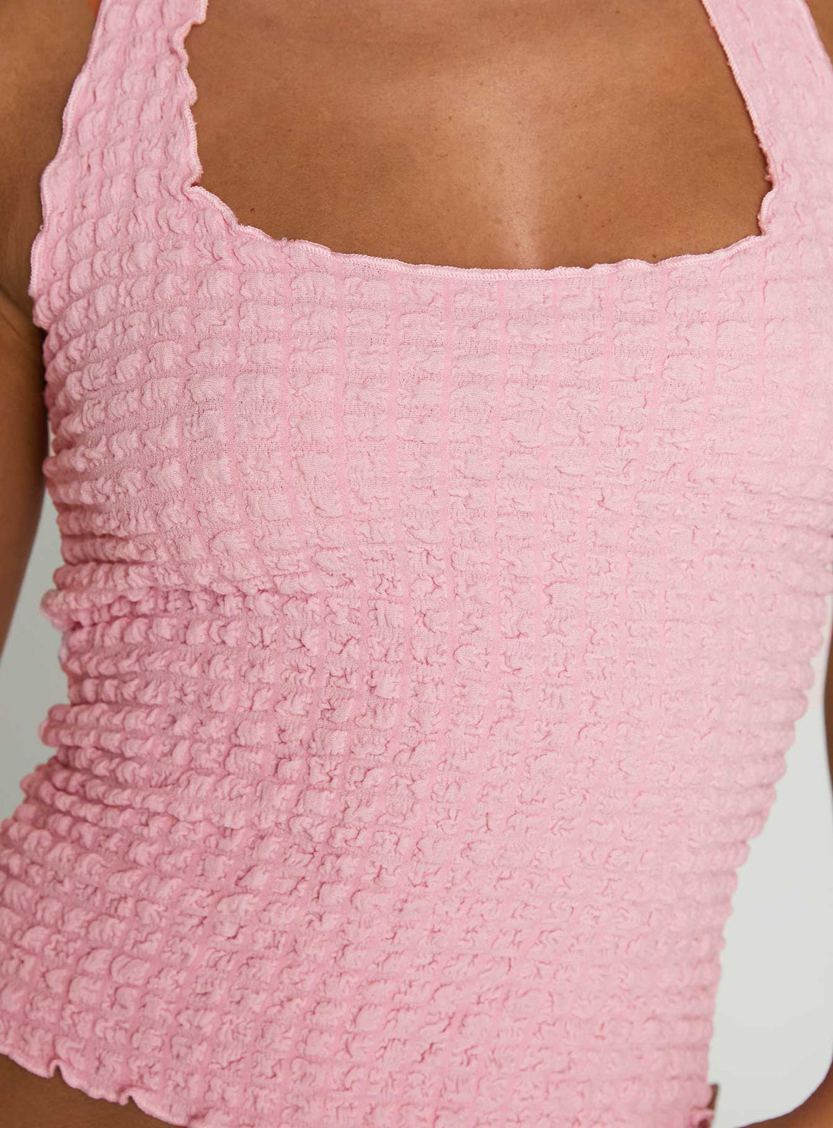 Eventually Textured Top Pink