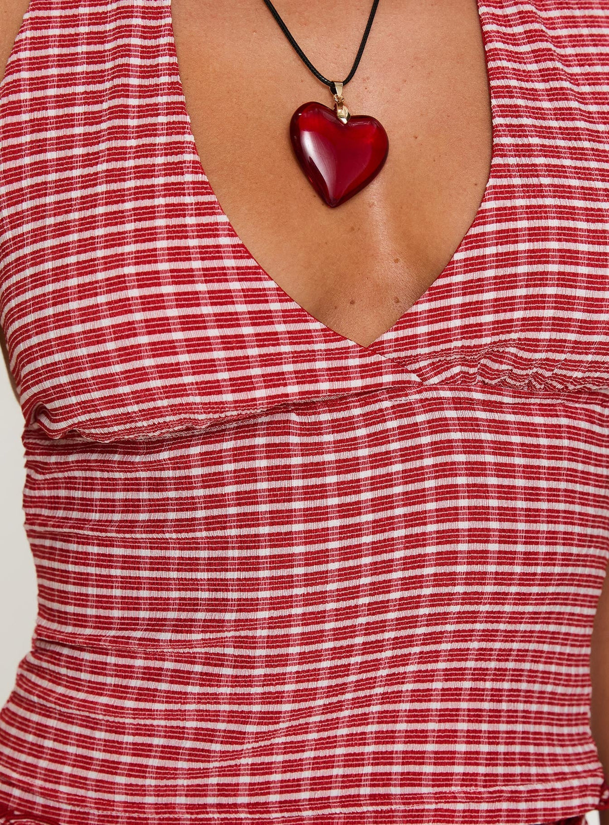 Whimsy Halter Top Red Gingham