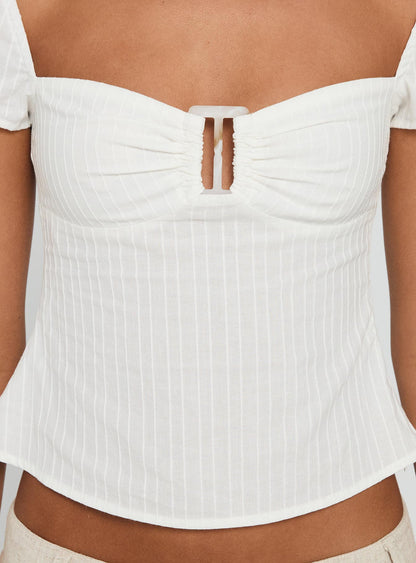 Isabetta Short Sleeve Top White