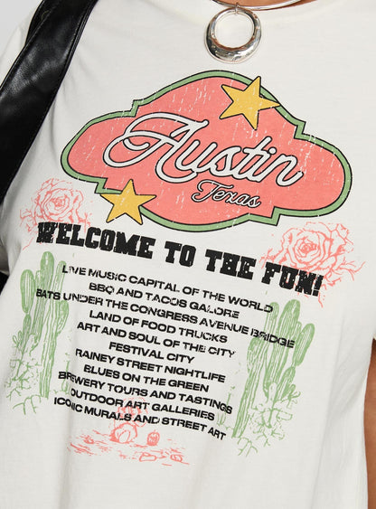 Country Festival Oversized Tee White