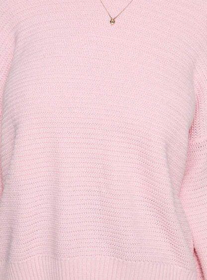 Melzo Crew Neck Knit Sweater Pink