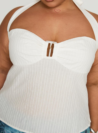 Isabetta Halter Top White Curve