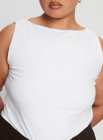 Lose Your Number High Neck Top White Curve