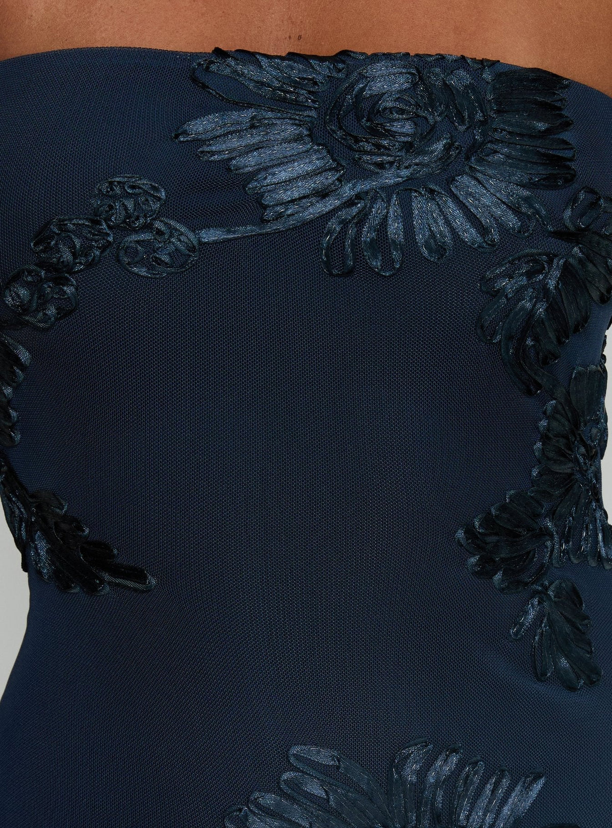 Maribeth Strapless Floral Maxi Dress Navy