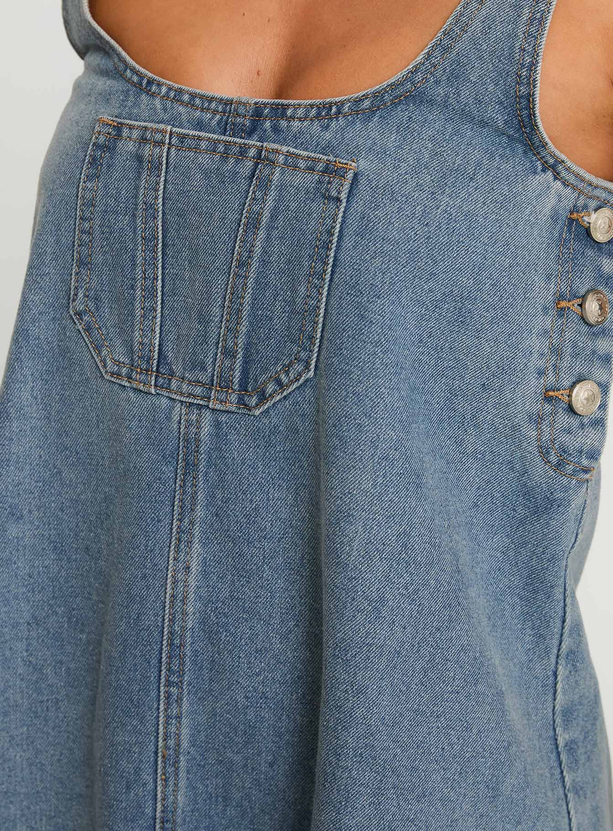 State Of Mind Mini Dress Blue Denim