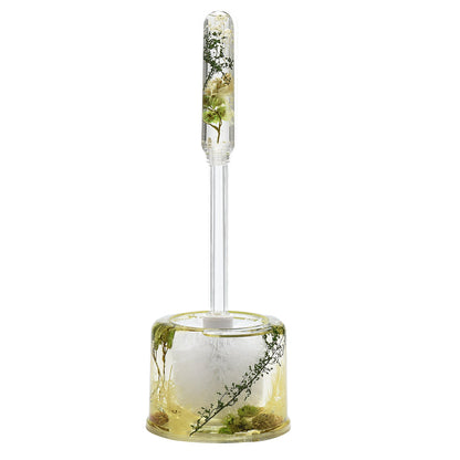 5 Piece Acrylic Liquid 3D Floating Motion Bathroom Vanity Accessory Set Green Plants