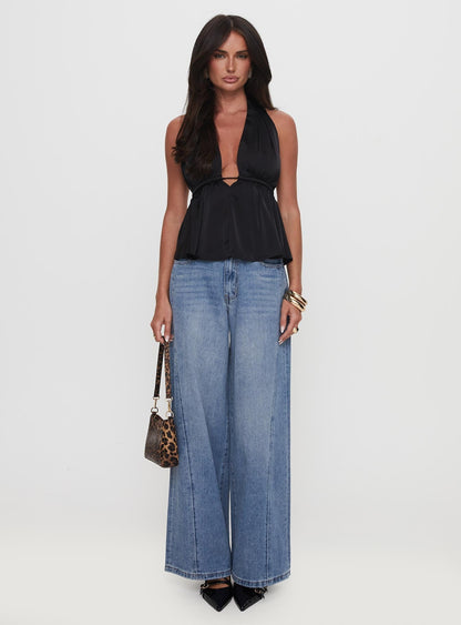 Saddler Halter Top Black