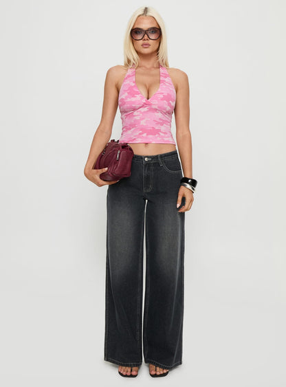 Whimsy Halter Top Pink Camo