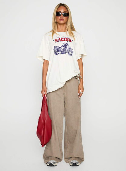 West Coast Style Oversized Tee White