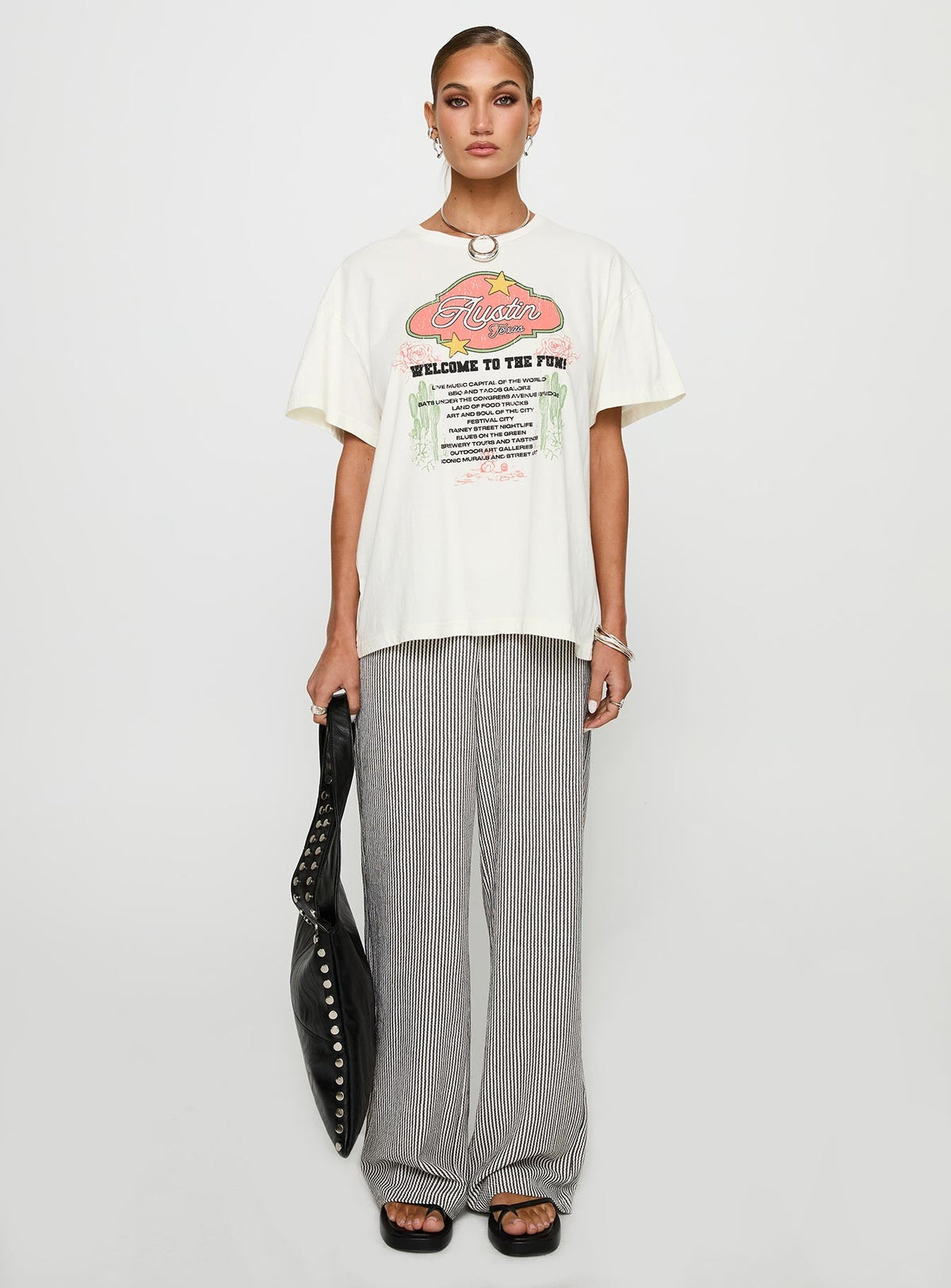 Country Festival Oversized Tee White