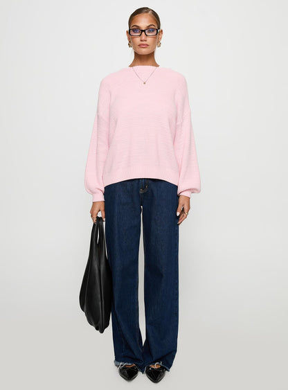 Melzo Crew Neck Knit Sweater Pink