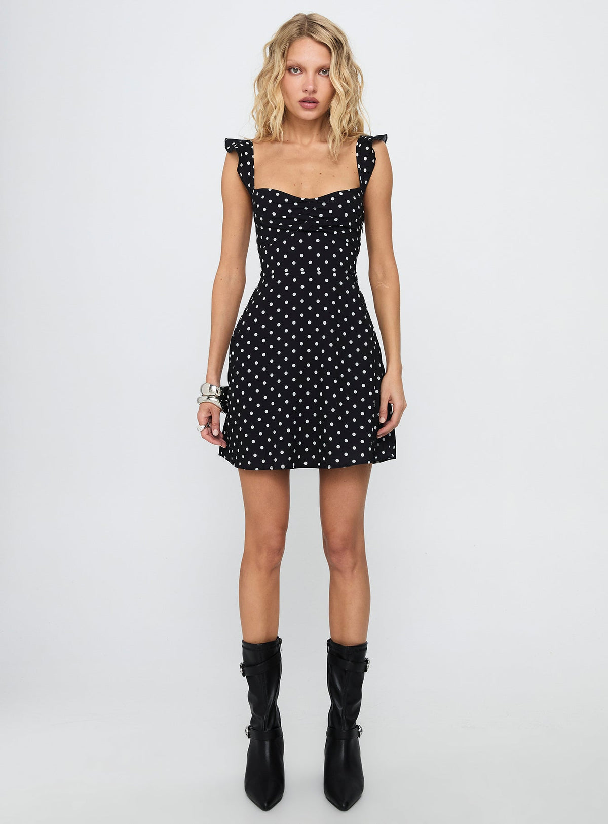 Landon Mini Dress Black / Polka Dot