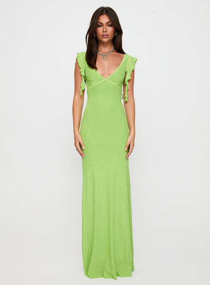 Soleila Maxi Dress Green Tonal