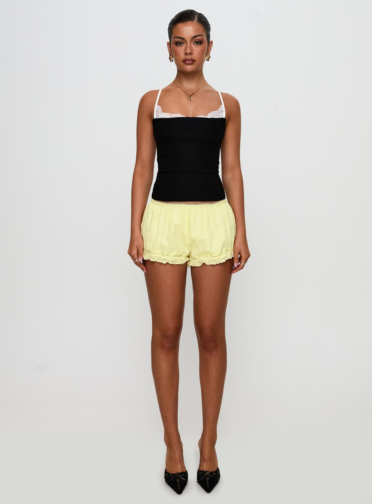 Rhubarb Lace Shorts Lemon Yellow