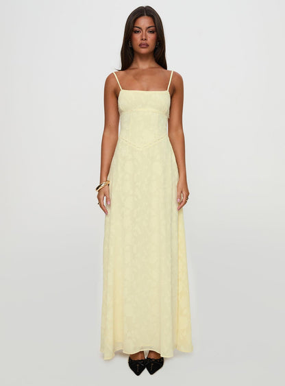 South Of France Maxi Dress Yellow