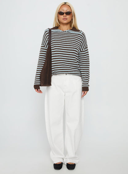 Kaio Mid Rise Barrel Leg Denim Jeans White