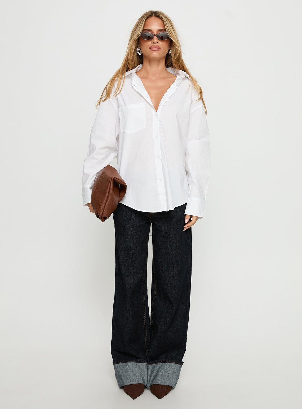 Kodhi Oversized Long Sleeve Top White
