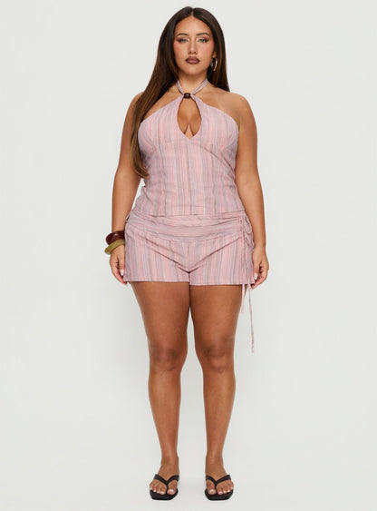 Electric Night Shorts Pink Stripe Curve