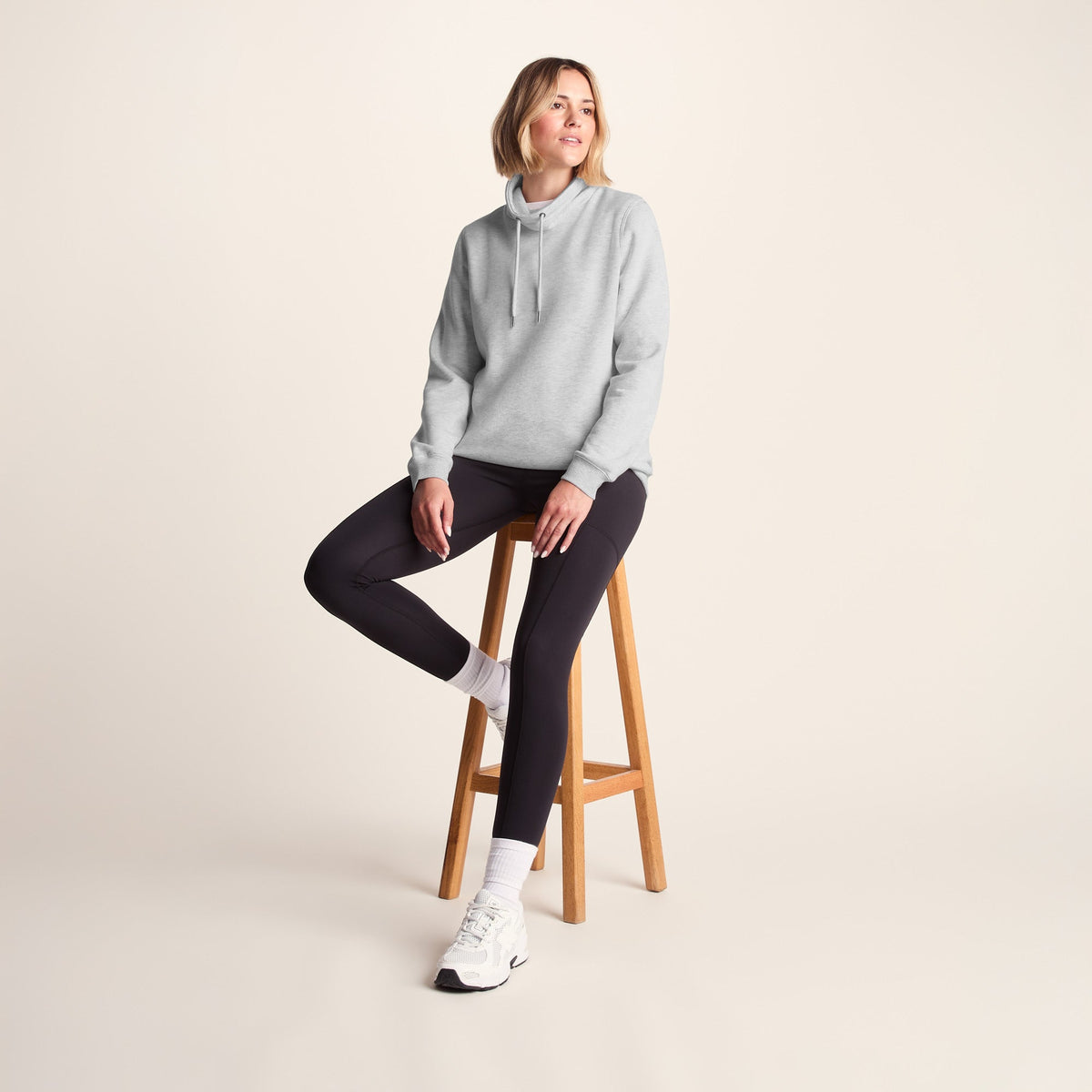 Abigail Womens Supersoft Funnel Neck Sweat - Oatmeal Marl