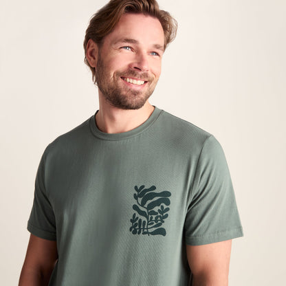 Botanical Mens Relaxed Fit Supersoft T-shirt - Light Forest