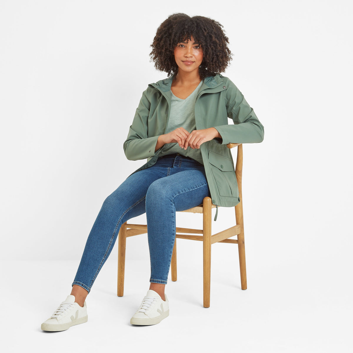 Burradon Womens Waterproof Jacket - Light Forest