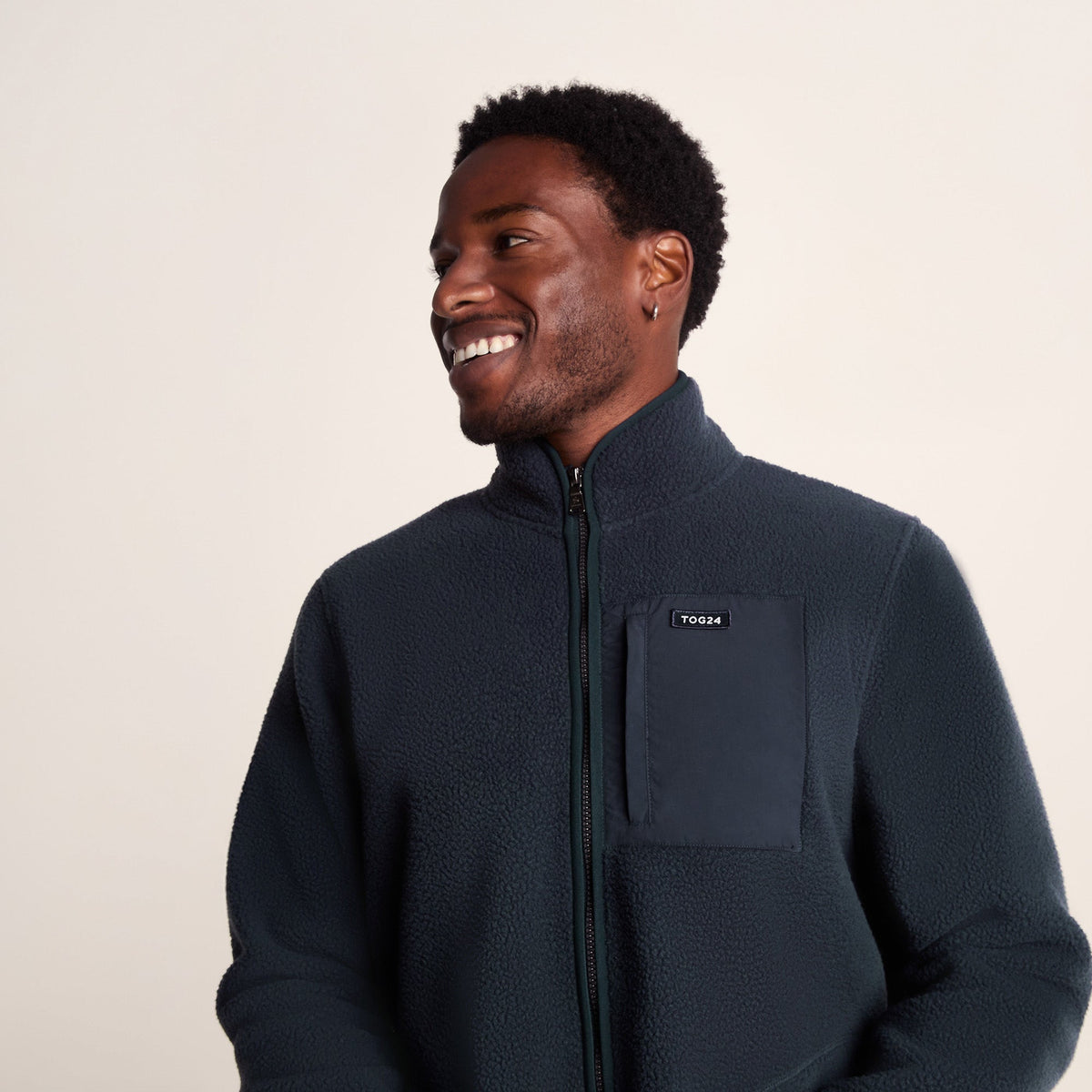 Cameron Mens Sherpa Fleece - Dark Indigo