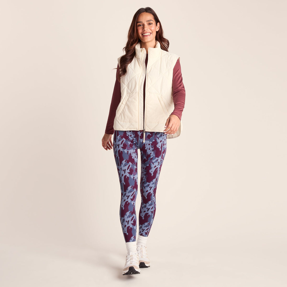Farby Womens Breathable Performance Leggings - Smokey Blue Print