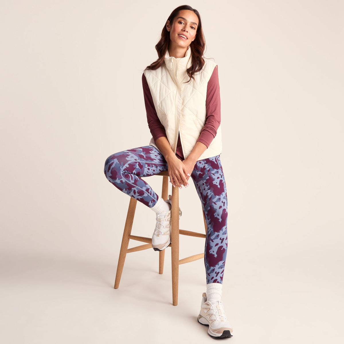 Farby Womens Breathable Performance Leggings - Smokey Blue Print