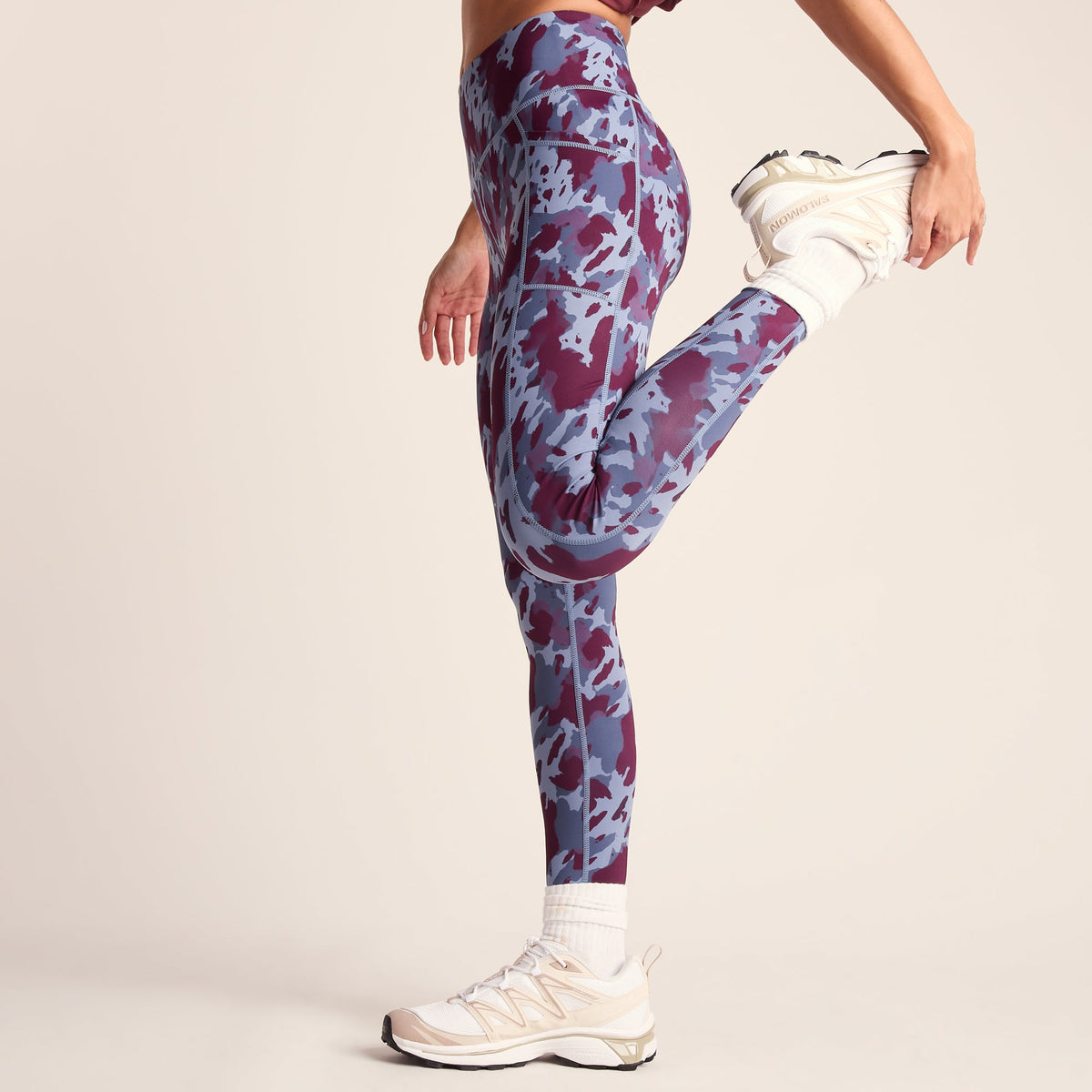 Farby Womens Breathable Performance Leggings - Smokey Blue Print
