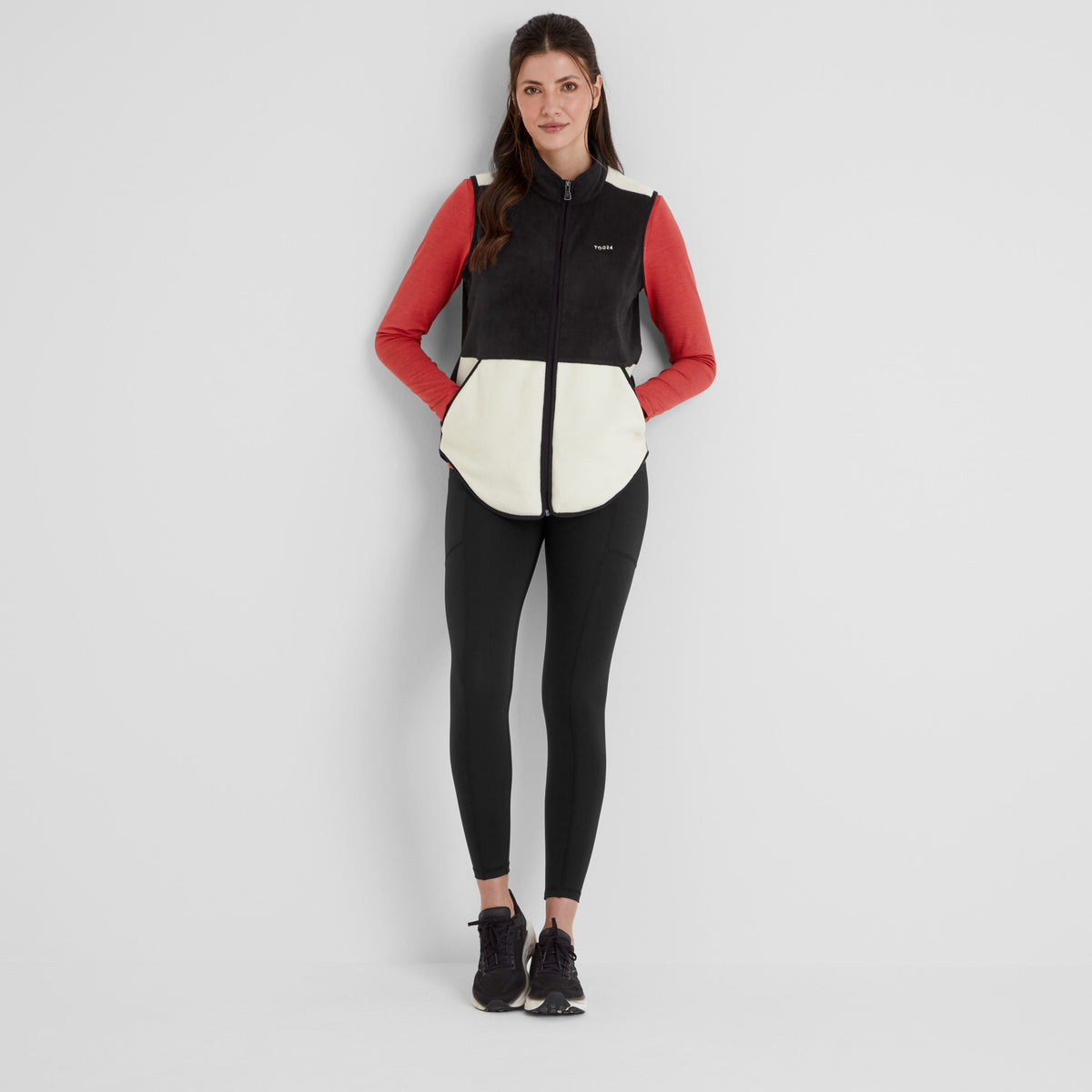 Fordley Womens Microfleece Gilet - Black/Vanilla
