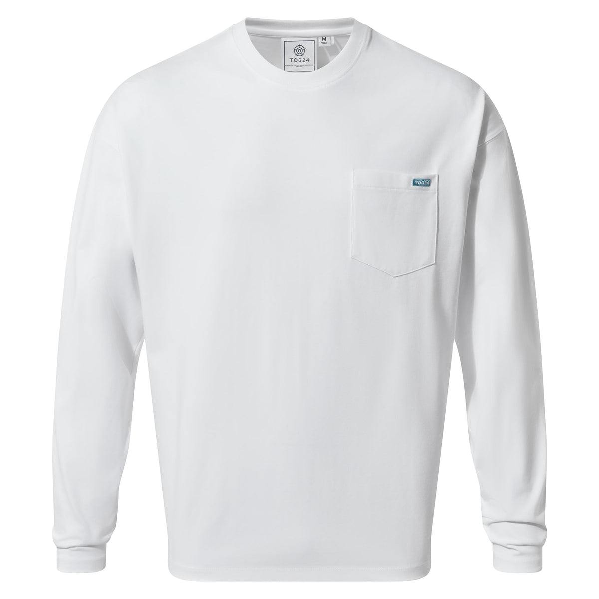 Formby Mens Relaxed Fit Long Sleeve Supersoft Jersey T-Shirt - Optic White