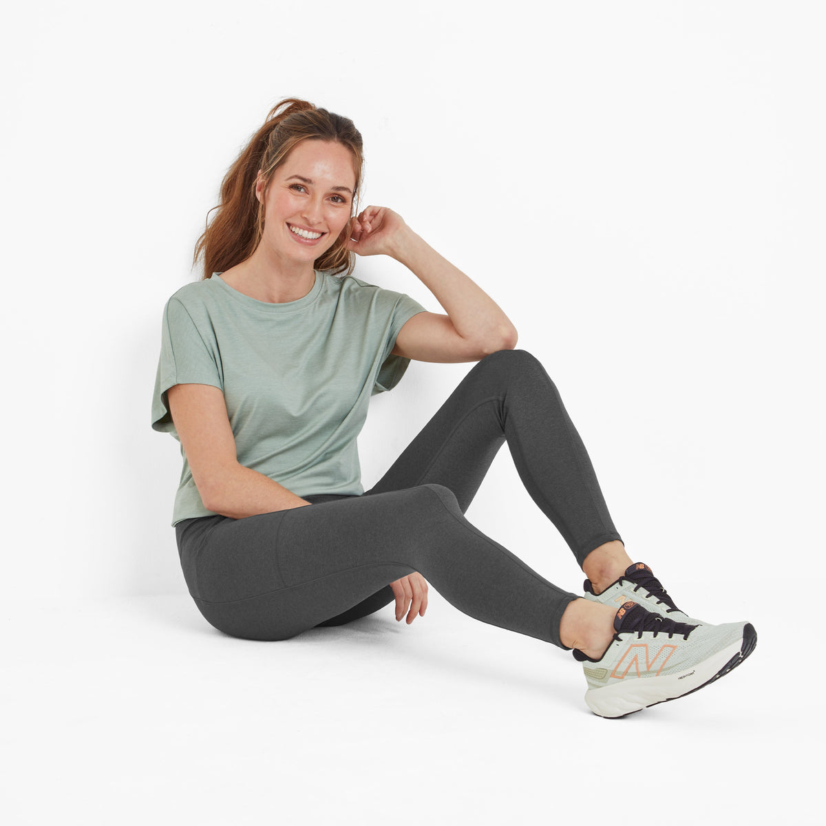 Haller Womens Performance Leggings - Dark Grey Marl