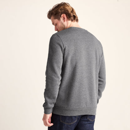 Mellor Mens Supersoft Cotton Rich Sweat - Dark Grey Marl