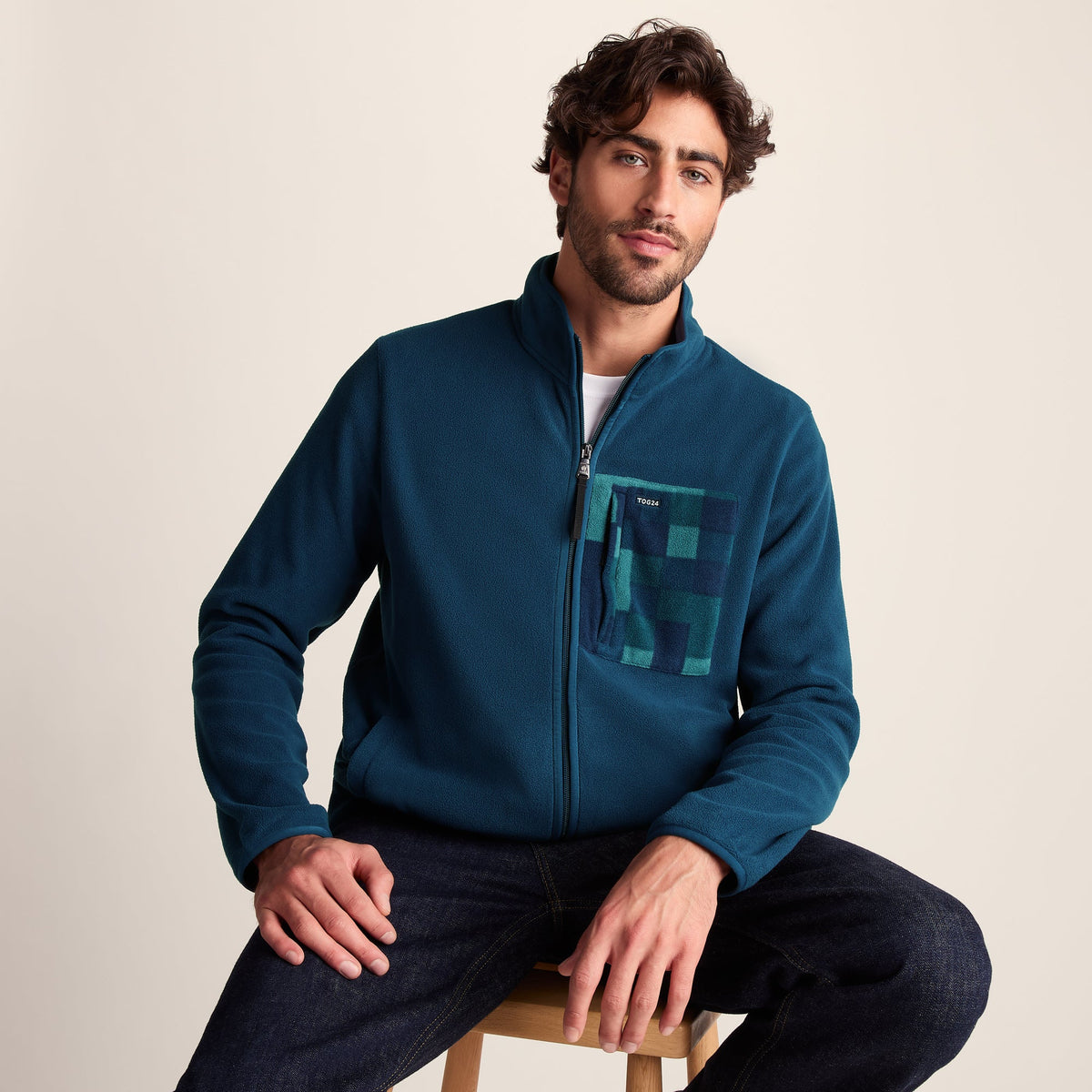 Miles Mens Relaxed Fit Microfleece Jacket - Inky Blue