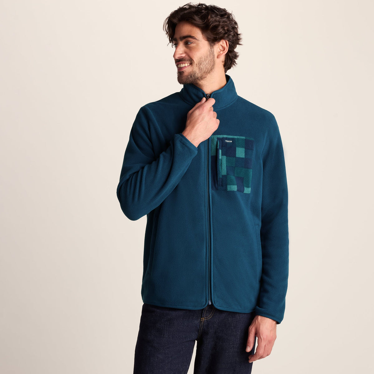 Miles Mens Relaxed Fit Microfleece Jacket - Inky Blue