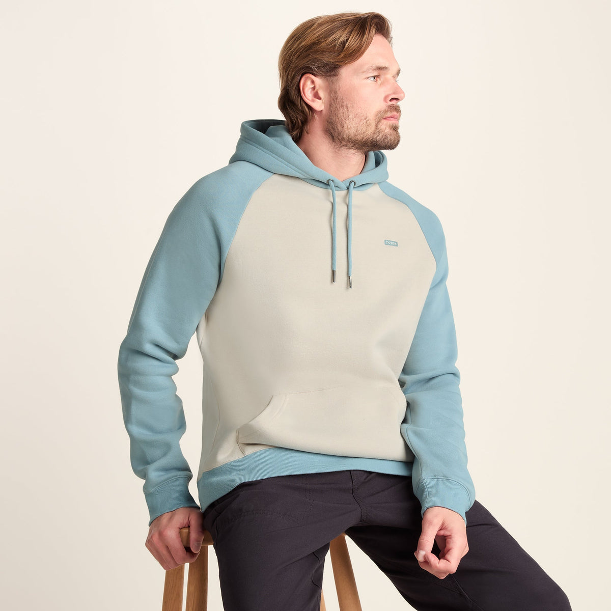 Noston Mens Supersoft Raglan Hoody - Summer Sky