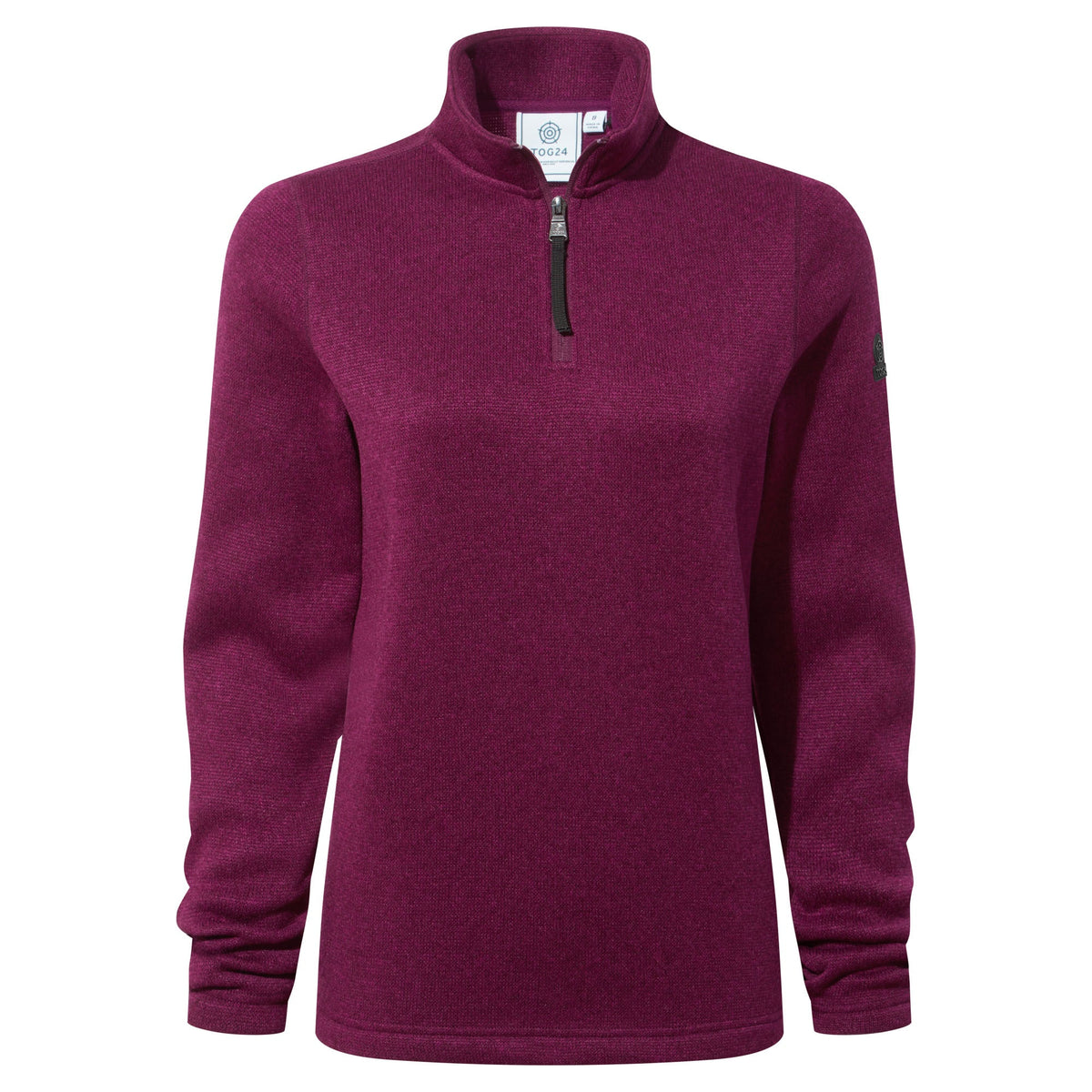Pearson Womens Knitlook Quarter Zip Fleece - Purple Berry Marl