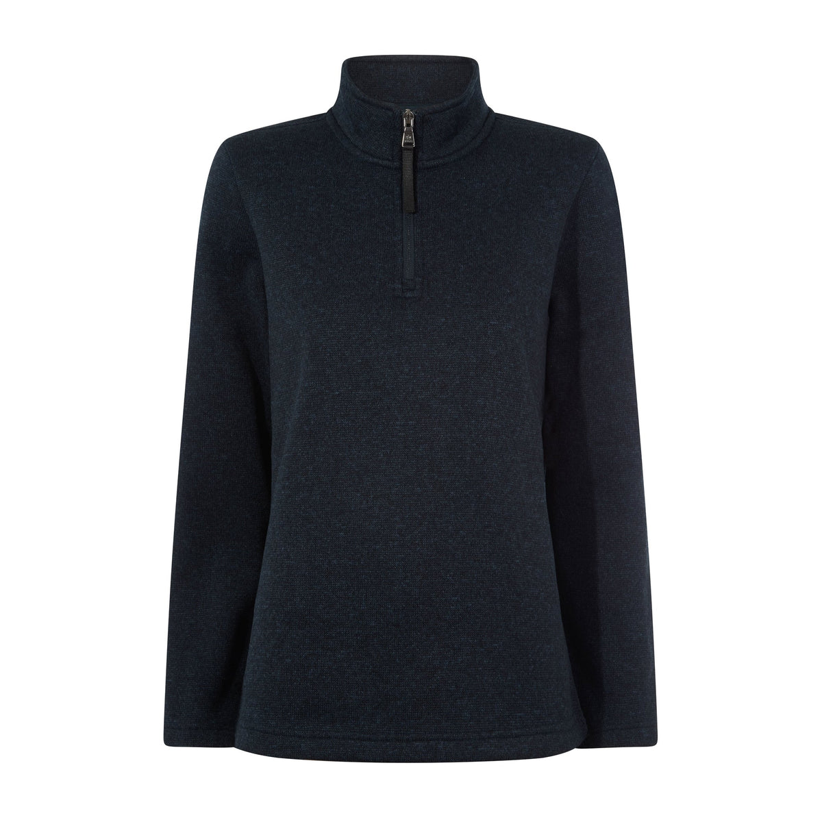Pearson Womens Knitlook Quarter Zip Fleece - Dark Indigo Marl