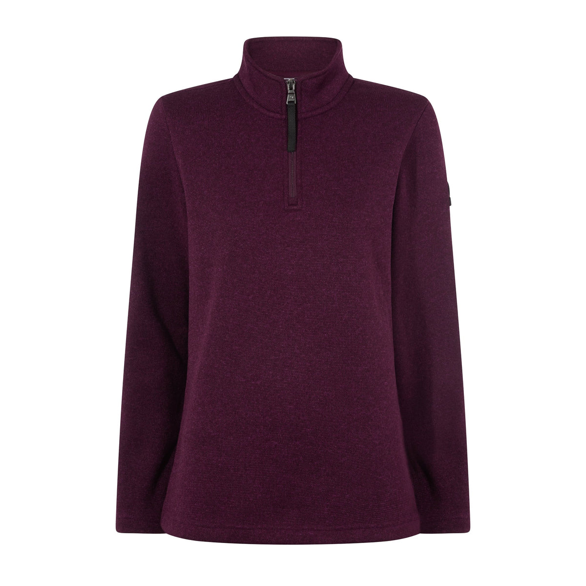 Pearson Womens Knitlook Fleece Zipneck - Huckleberry Melange