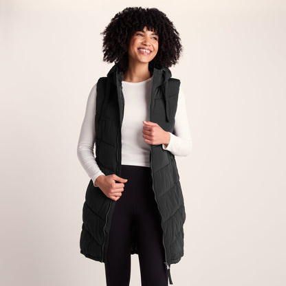 Ranskill Womens Long Insulated Gilet - Washed Black