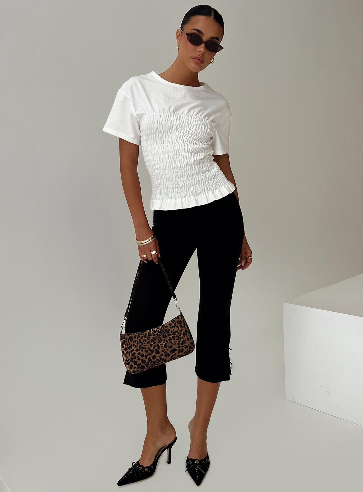 Maybe Tomorrow Ruched Top White