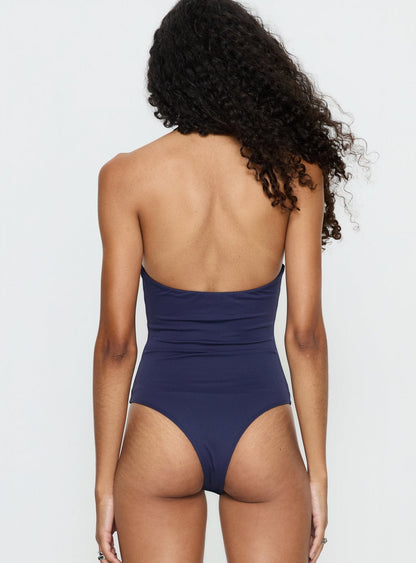 Someone New Halter Bodysuit Navy
