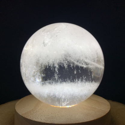 914g 8x8x8cm White Clear Quartz Sphere from China